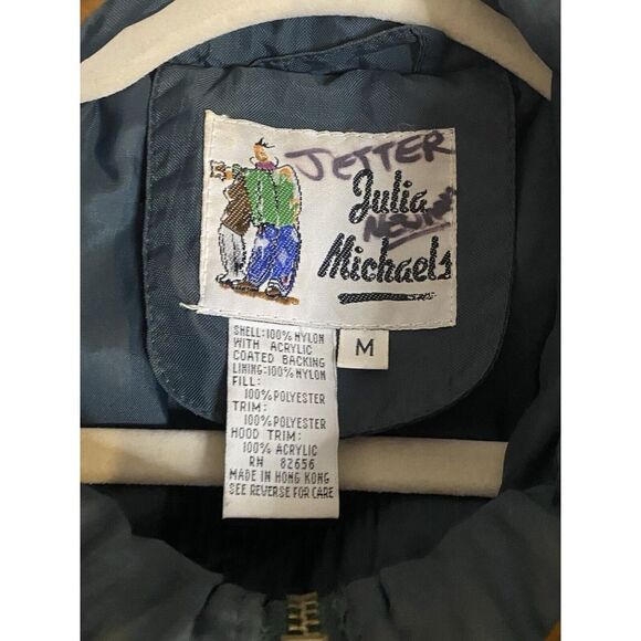 Vintage Julia Michaels Ski Jacket Winter Coat Hood Fur Trim Floral Y2K 90s - Picture 8 of 16